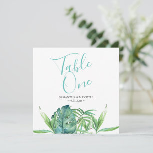 Bordsnumret Tropiskt Beach Wedding Inbjudningar
