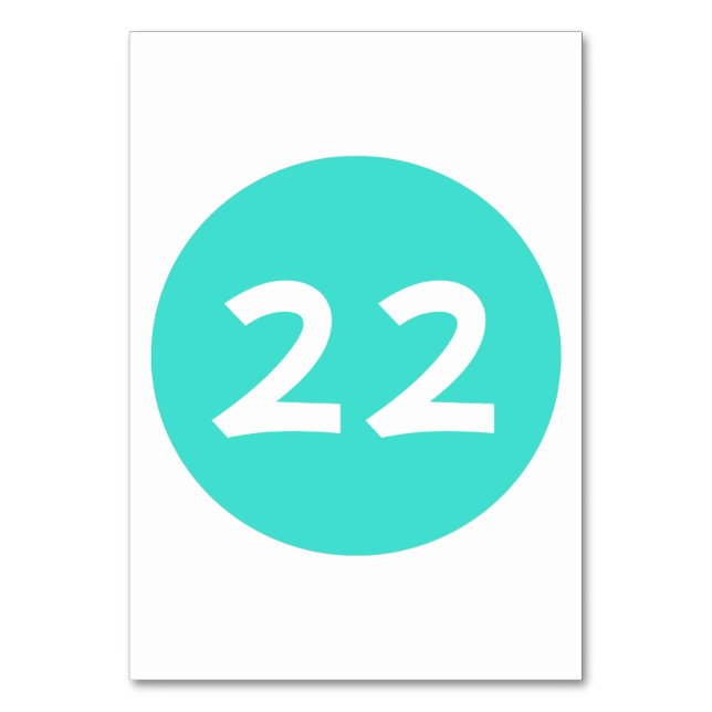 Bordsnumret Turquise Circle Bordsnummer (Framsidan)