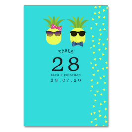 Bordsnumret Turquise och Lemon Summer Bröllop Bordsnummer