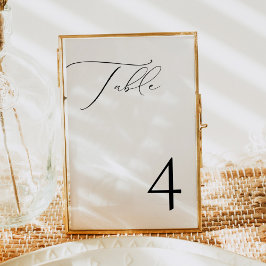 BORDSNUMRET VALENTINA Elegant Minimalist Script Inbjudningar
