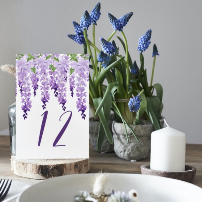 Bordsnumret Vattenfärg Wisteria Personlig Bordsnummer (Skapare uppladdad)