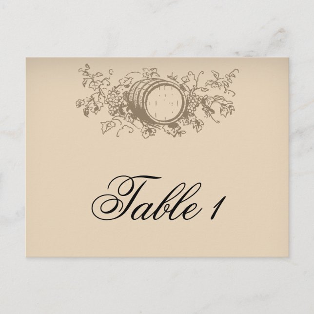 Bordsnumret vintage Winery Vykort (Framsida)