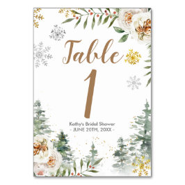 Bordsnumret Vintervit Blommigt Möhippa Bordsnummer