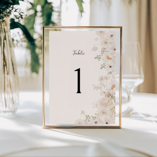 Bordsnumret Vita Blommigten Bröllop (Skapare uppladdad)