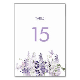 Bordsnumret Watercolor Elegant Lilac-blommor Bordsnummer