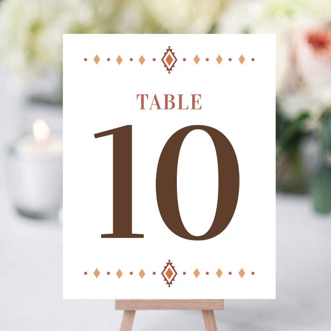 Bordsnumret westerna Bröllop (Western Wedding Table Number)