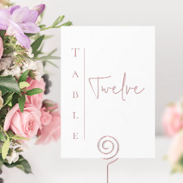Bordsnumret White och Mauve Bröllop Bordsnummer