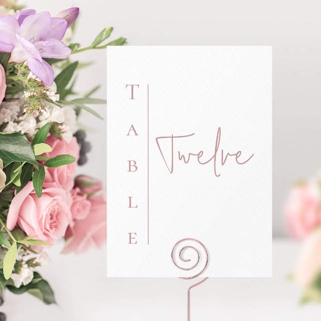 Bordsnumret White och Mauve Bröllop Bordsnummer (Skapare uppladdad)