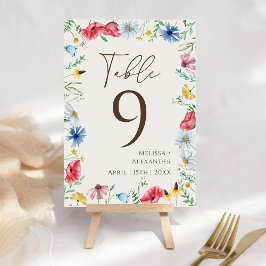 Bordsnumret WildblomBoho Garden Beige Bordsnummer