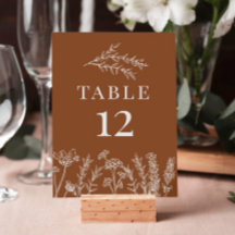 Bordsnumret Wildblombränd Orange Bröllop