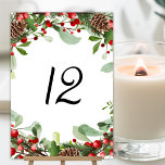 Bordsnumret Winter Berries jul Bröllop Bordsnummer<br><div class="desc">Slutför ditt vinter-bröllop med våra "Vinter Berries-Bordsnummer i Bröllop. De ger bröllop bord en personlig och elegant beröring. Beställ din dag och gör din speciella dag oförglömlig!</div>