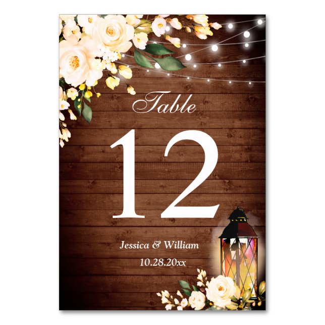 Bordsnumret Wood &  Ro Greenery Bröllop Bordsnummer (Framsidan)