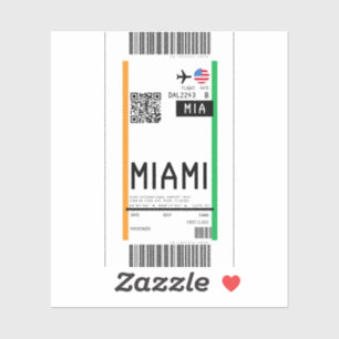 Bordspass till Miami (MIA) Klistermärken