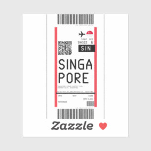 Bordspass till Singapore (SIN) Klistermärken