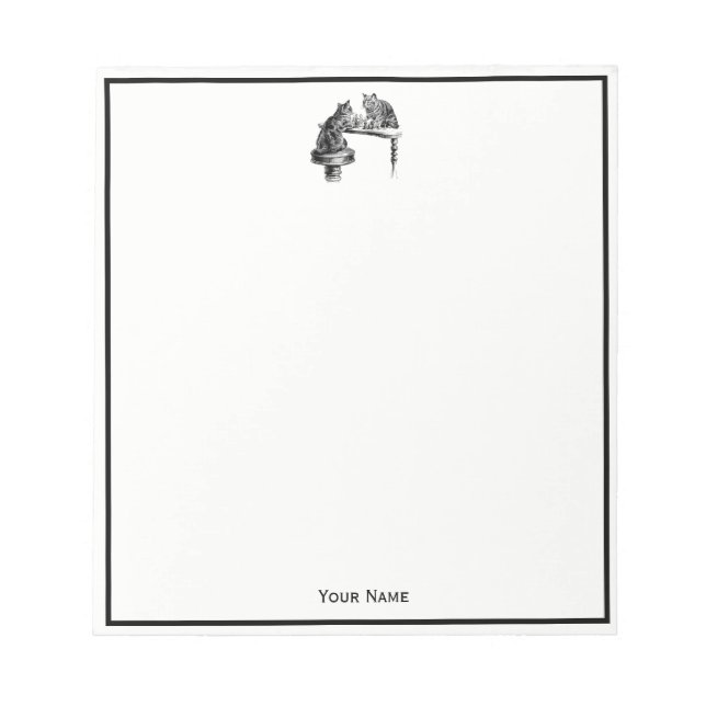 Bordsspel: Två katter spelar en schackmatchning Anteckningsblock (Framsida)