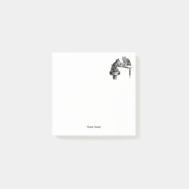 Bordsspel: Två katter spelar en schackmatchning Post-it Block (Framsida)