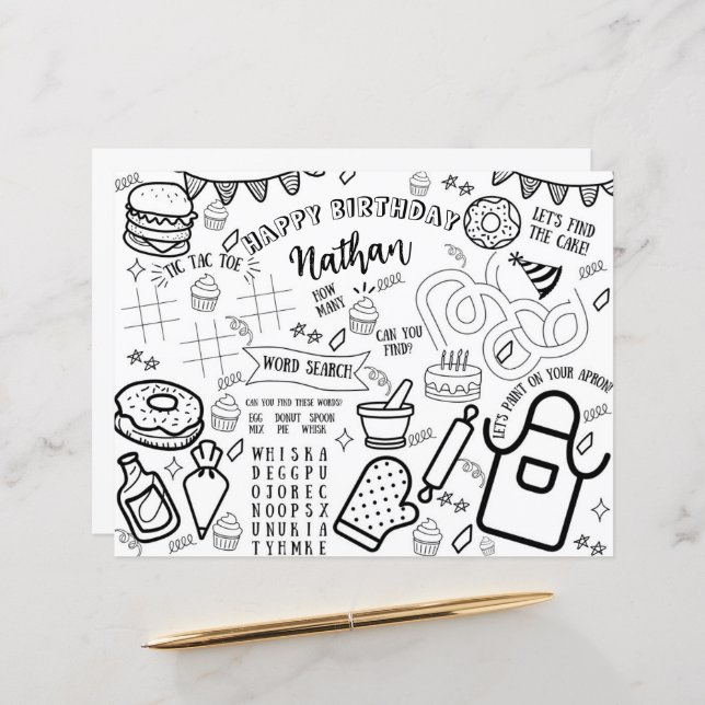 Bordstablett för färgning av Party Baking Little C (Fram/Back In Situ)