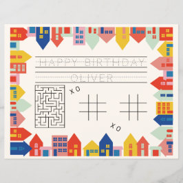 Bordstablett för födelsedagsaktivitet i färgade hu