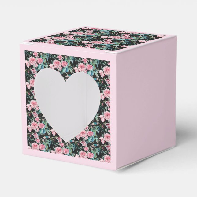 Bordstablett för shabby rosa rosblommig tefest presentaskar (Framsidan Sidan)