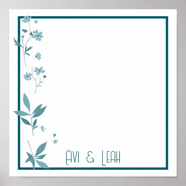 bordstabletten blommor och löv poster (Framsidan)