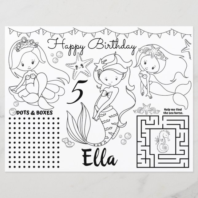 Bordstabletter för sjöjungfru, Sjöjungfru, färgnin (Framsida)