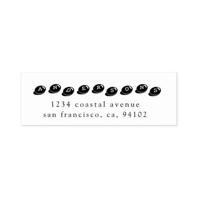 Bordstrandfamiljen Returadress Frimärke Självfärgande Stämpel (Design)