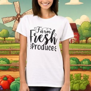 Bordsveckodda frukter och grönsaker ordkonst t shirt