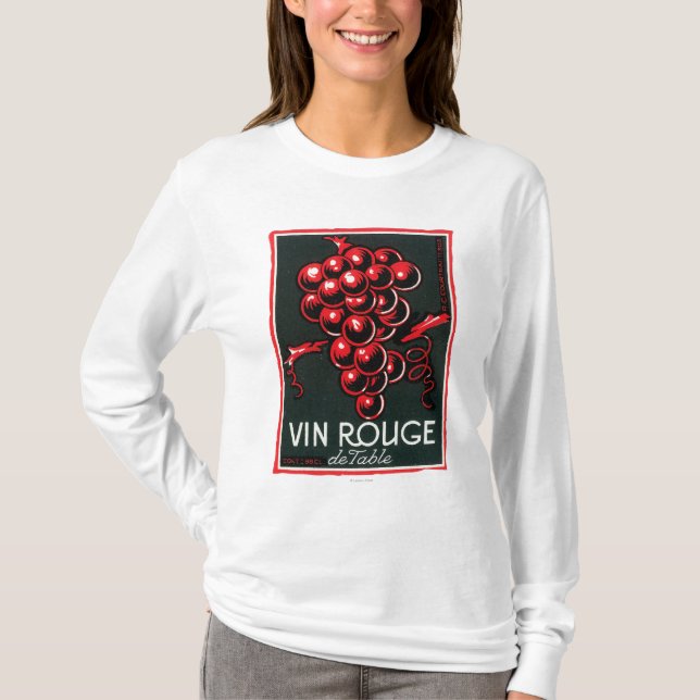 Bordsvin LabelEurope för Vin RougeDe Tee Shirt (Framsida)