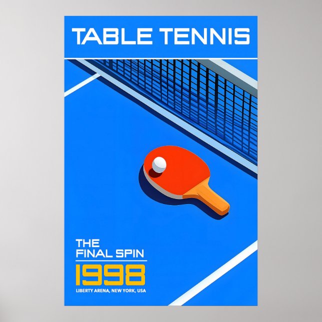 Bordtennis 1998 Finalaffisch Retro Sportkonst Poster (Framsidan)