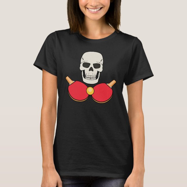 BORDTENNIS DÖDSKALLE T-shirt Design för Kvinnor (Framsida)