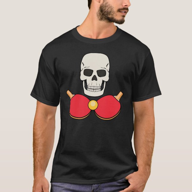 BORDTENNIS DÖDSKALLE T-shirt Design för män (Framsida)