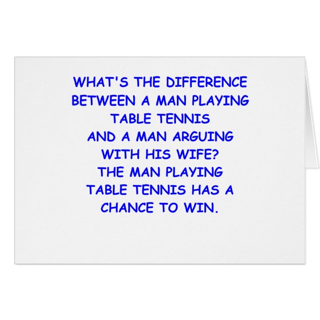 bordtennis hälsningskort (Framsidan Horizontal)