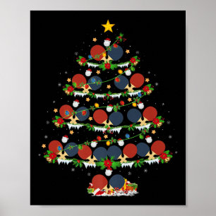 Bordtennis julgransljus Srts spelare Xma Poster