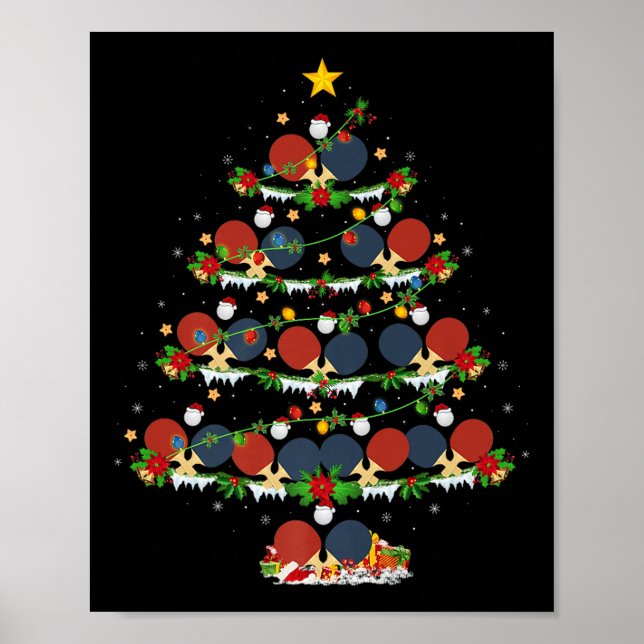 Bordtennis julgransljus Srts spelare Xma Poster (Framsidan)