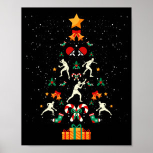 Bordtennis Ng Ng Spelare Julgran Xmas Långärmad Poster