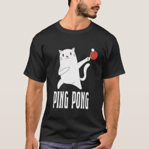 Bordtennis och Pingpong Vit Katt Dräkt Ping Po T Shirt