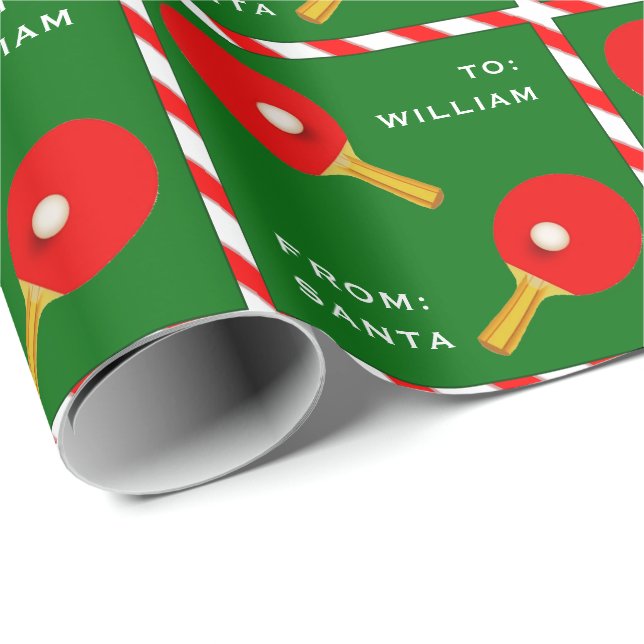 Bordtennis Ping-Pong Spelare Present Presentpapper (Rullad Hörn)