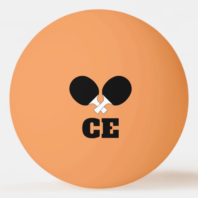 Bordtennis Ping Pong Tema Monogram Namn Ping Pingisboll (Framsidan)