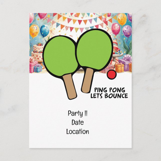 Bordtennis Pingis-fest inbjudan (Framsida)