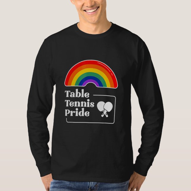 Bordtennis Pride HBTQIA Gay T Shirt (Framsida)