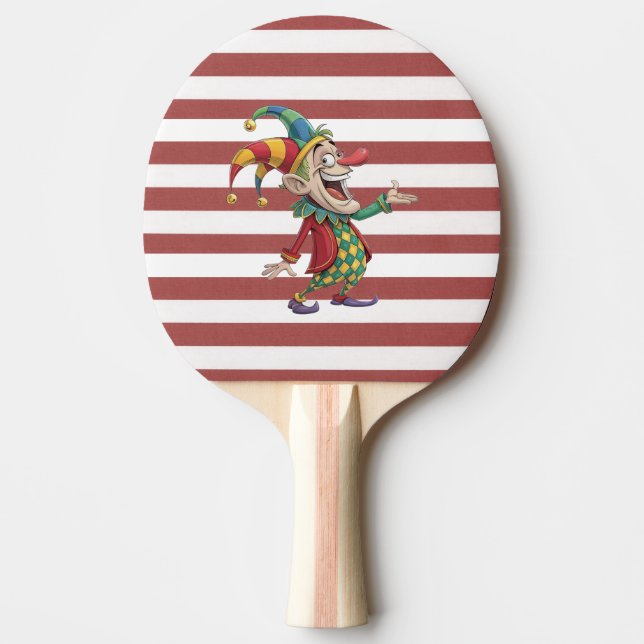 Bordtennisracket Burgunderröd & Vit Rand Clown (Framsidan)