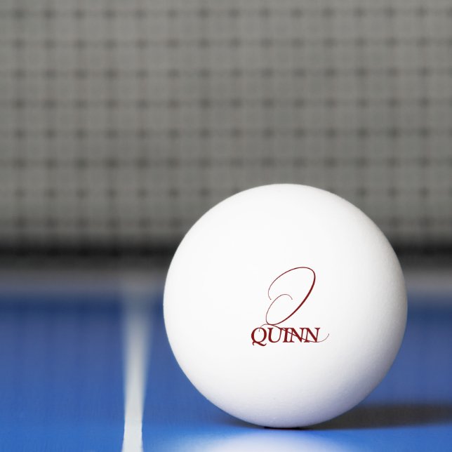 Bordtennisracket med burgunderfärgad monogrammavtr pingisboll (Netto)