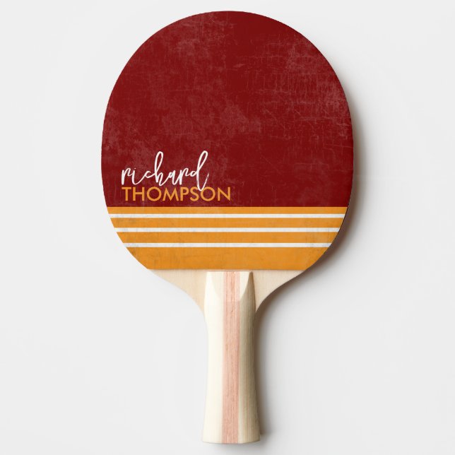 Bordtennisracket med namn röd/orange (Framsidan)