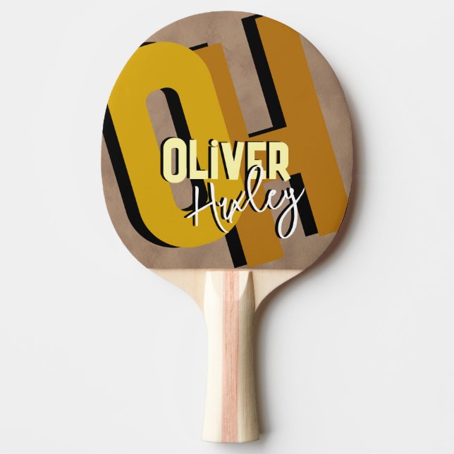 Bordtennisspelare Cool Namn Monogram Pingisracket (Framsidan)