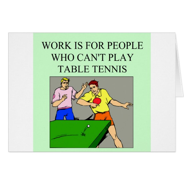 bordtennisspelare hälsningskort (Framsidan Horizontal)