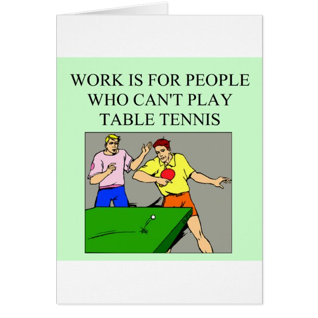 bordtennisspelare hälsningskort (Framsidan)