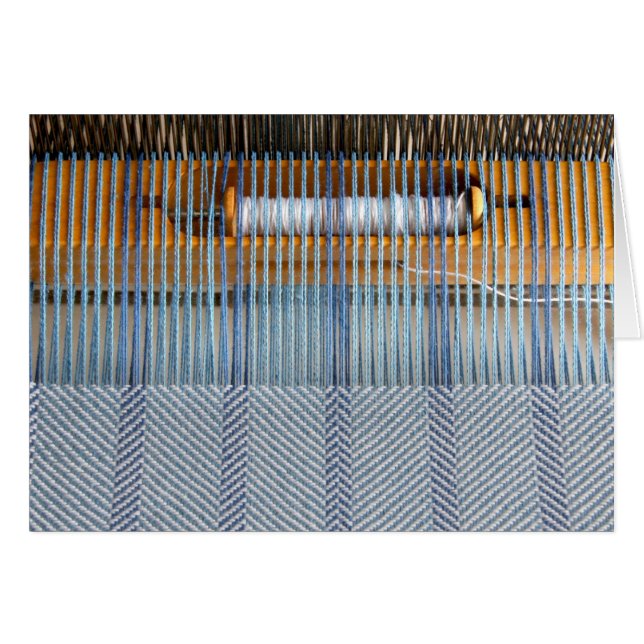 Bordvävstol med att väva för twill hälsningskort (Framsidan Horizontal)