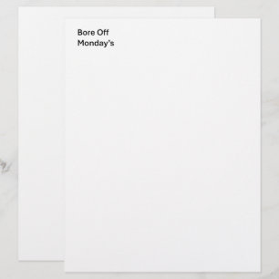 Bore Av måndagens Sarkastic Letterhead Brevhuvud