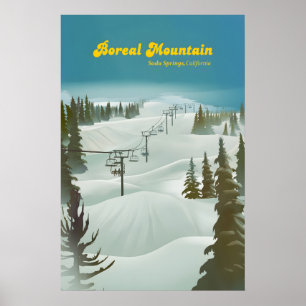 Boreal Mountain Ski Resort Reseskylt Poster