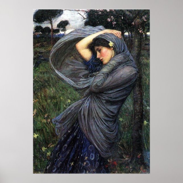 Boreas Pre-Raphaelite Poster av John W. Waterhouse (Framsidan)